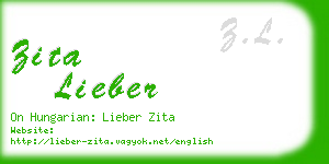 zita lieber business card